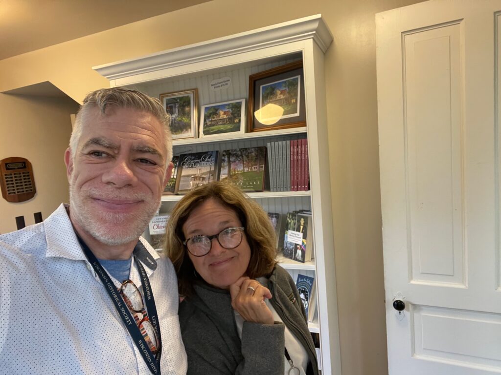 Dave D and Belinda Bauer take a selfie during their employment at Black Pointe Estate
